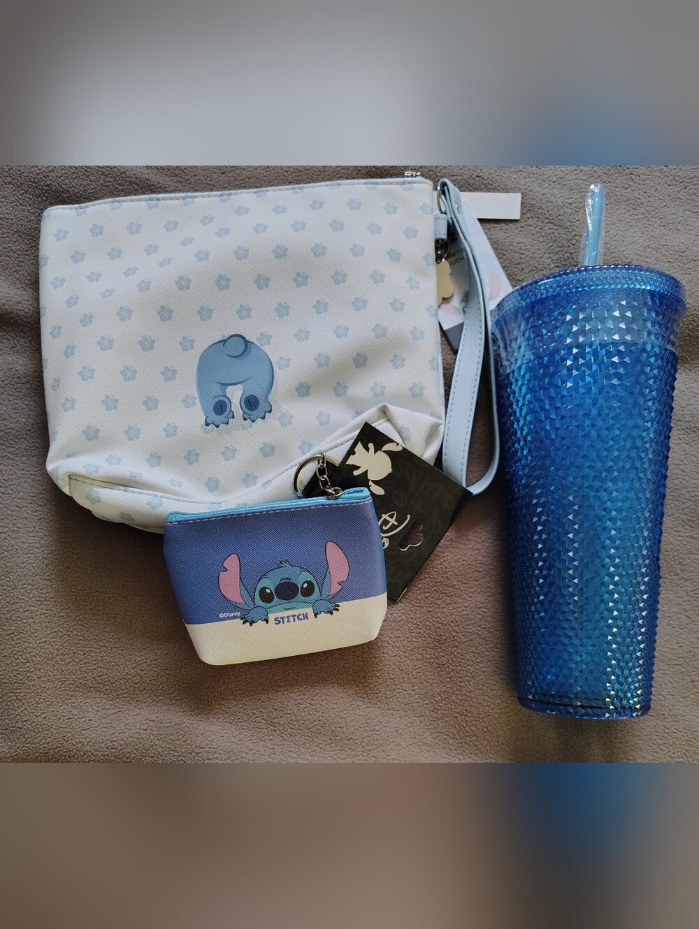 Disney Stitch NEW Blue Tumbler & (2) Pouch Sets. - Picture 3 of 8